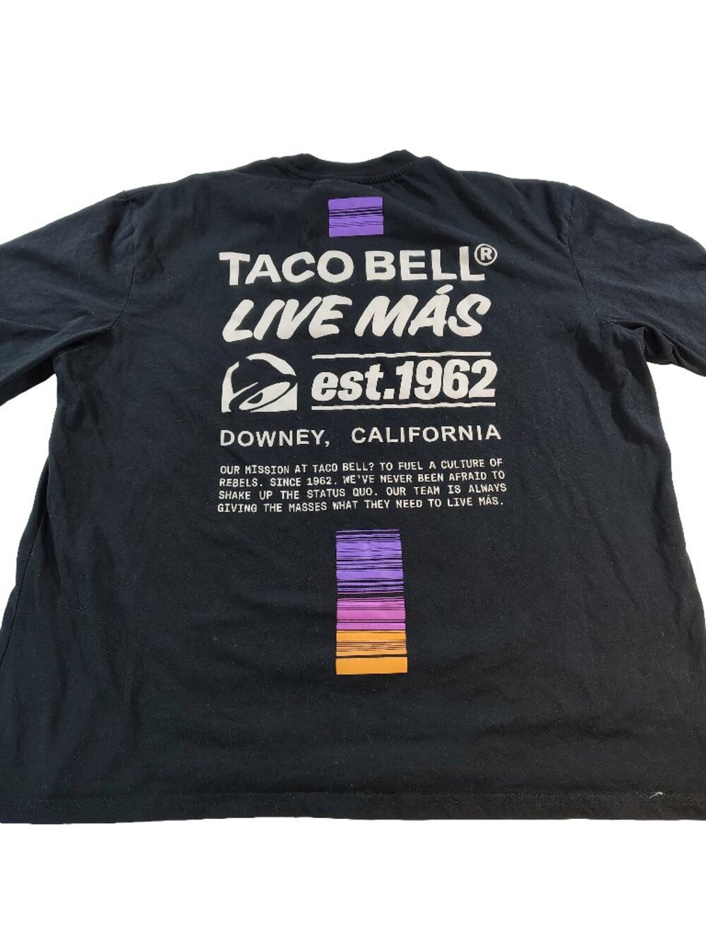 Men's Black XL Short Sleeve Taco Bell Live Mas Graphic T-Shirt